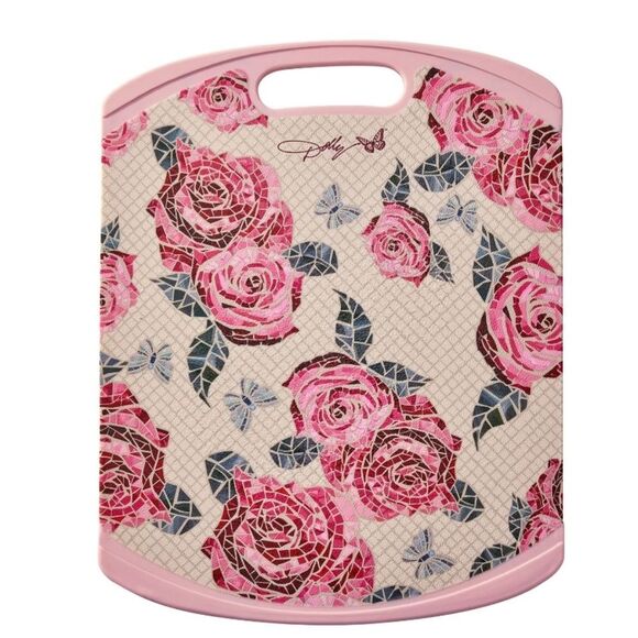 Dolly Parton Rose Pattern Cutting Board - Picture 2 of 15